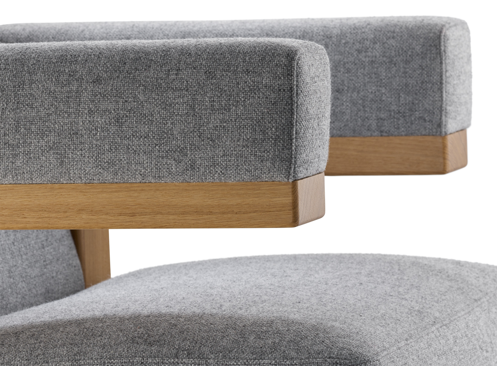 Gropius F51 Sessel Bauhaus Reedition Tecta Hallingdal 130 Grau / Gestell Eiche massiv