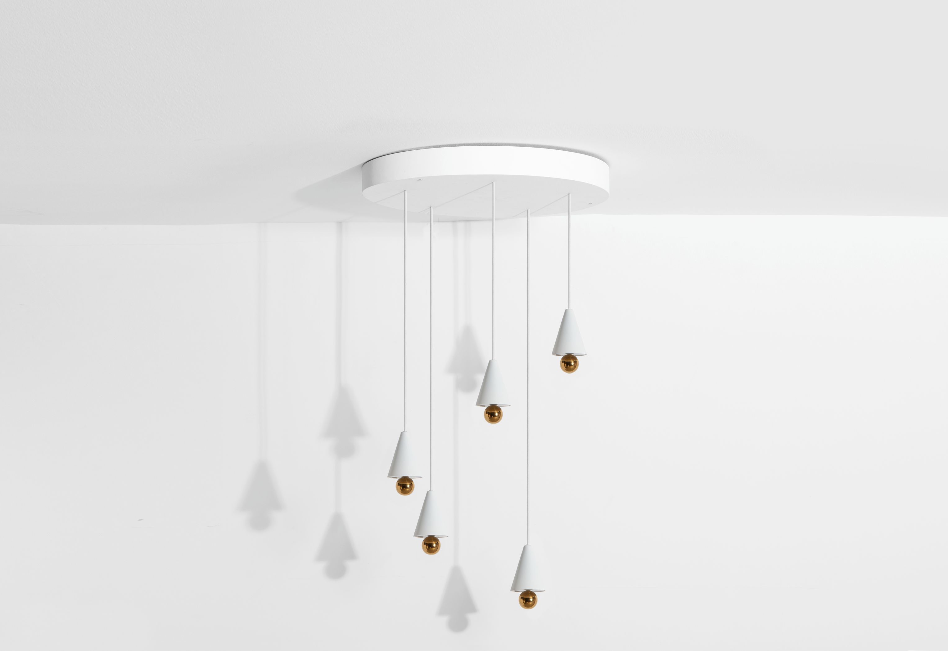 Cherry Pendant light Pendelleuchte 5-er Set Runde Platte Petite Friture Weiß