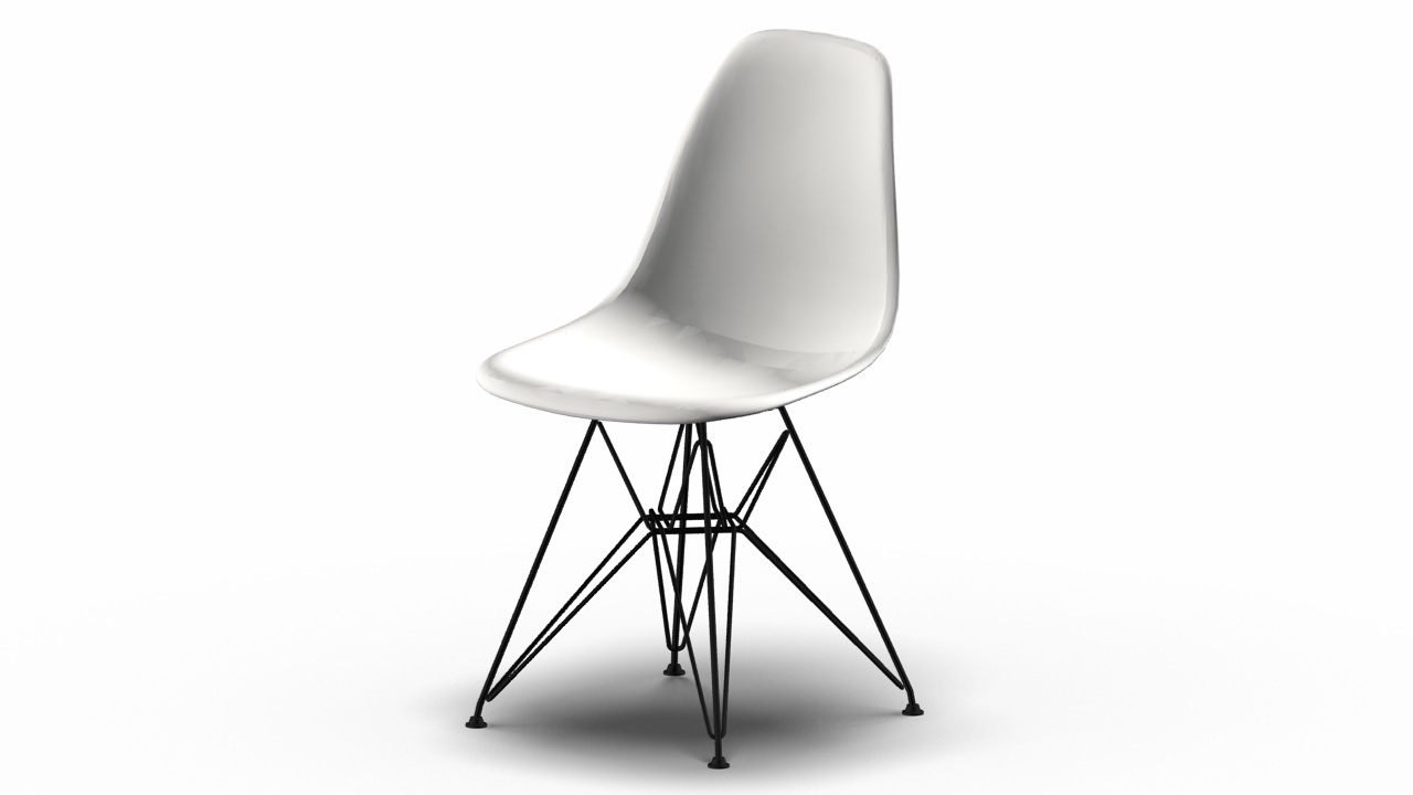 Eames Plastic Side Chair DSR Stuhl Vitra Schwarz-Weiss