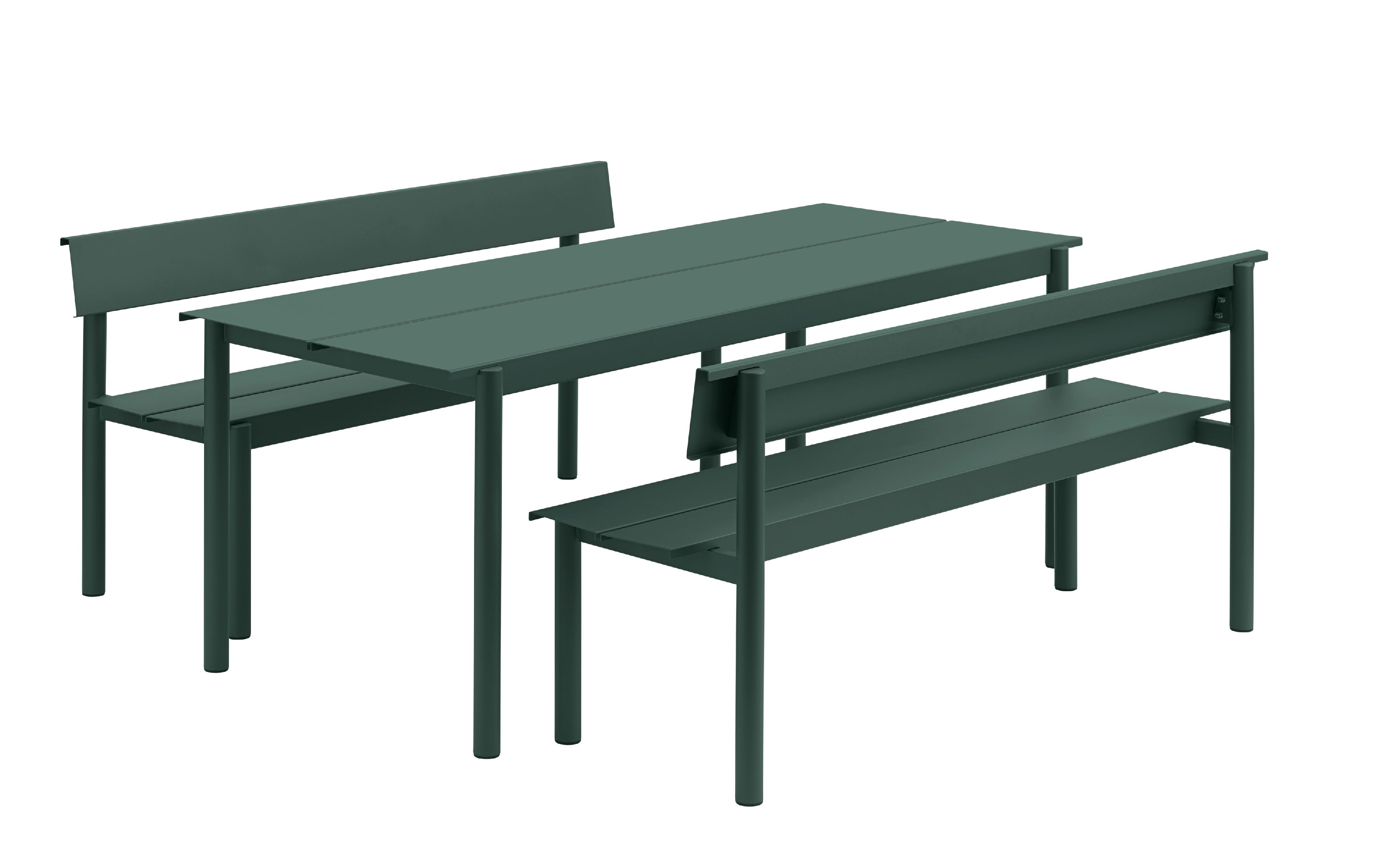 Linear Steel Bench Outdoor Bank mit Rückenlehne 110x34 cm Muuto 