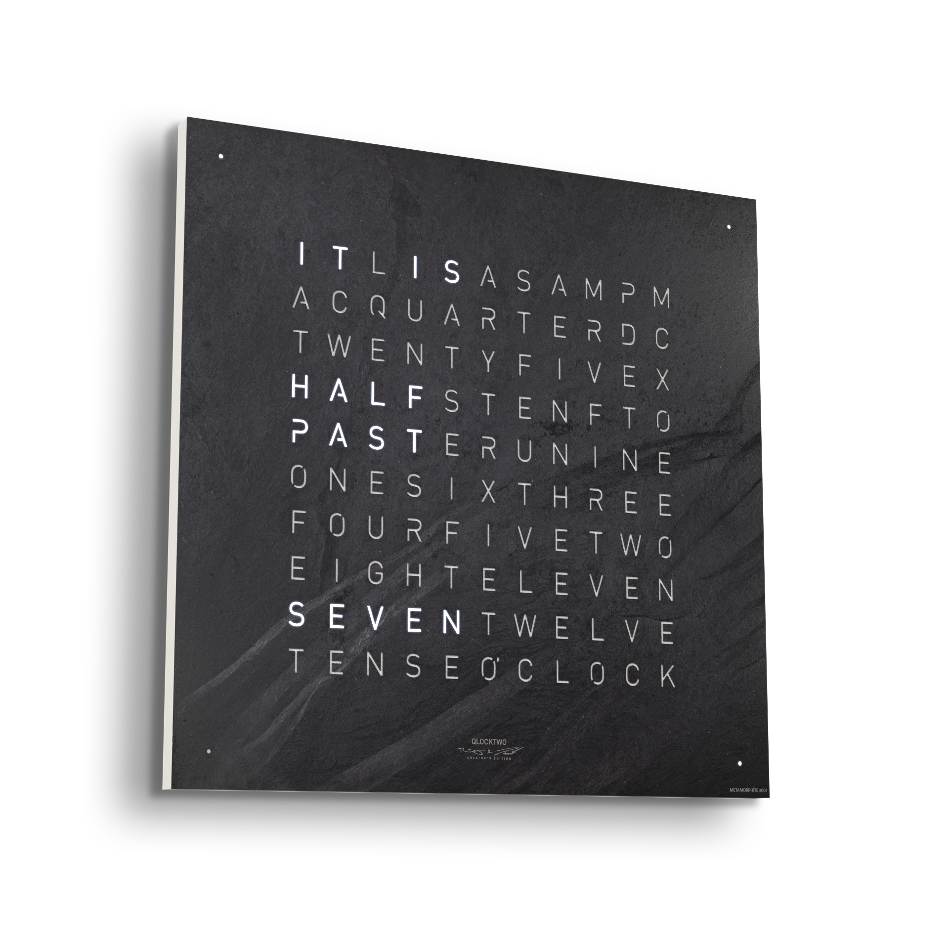 Earth 45 Creator's Edition Wanduhr / Zeitobjekt Englisch QLOCKTWO