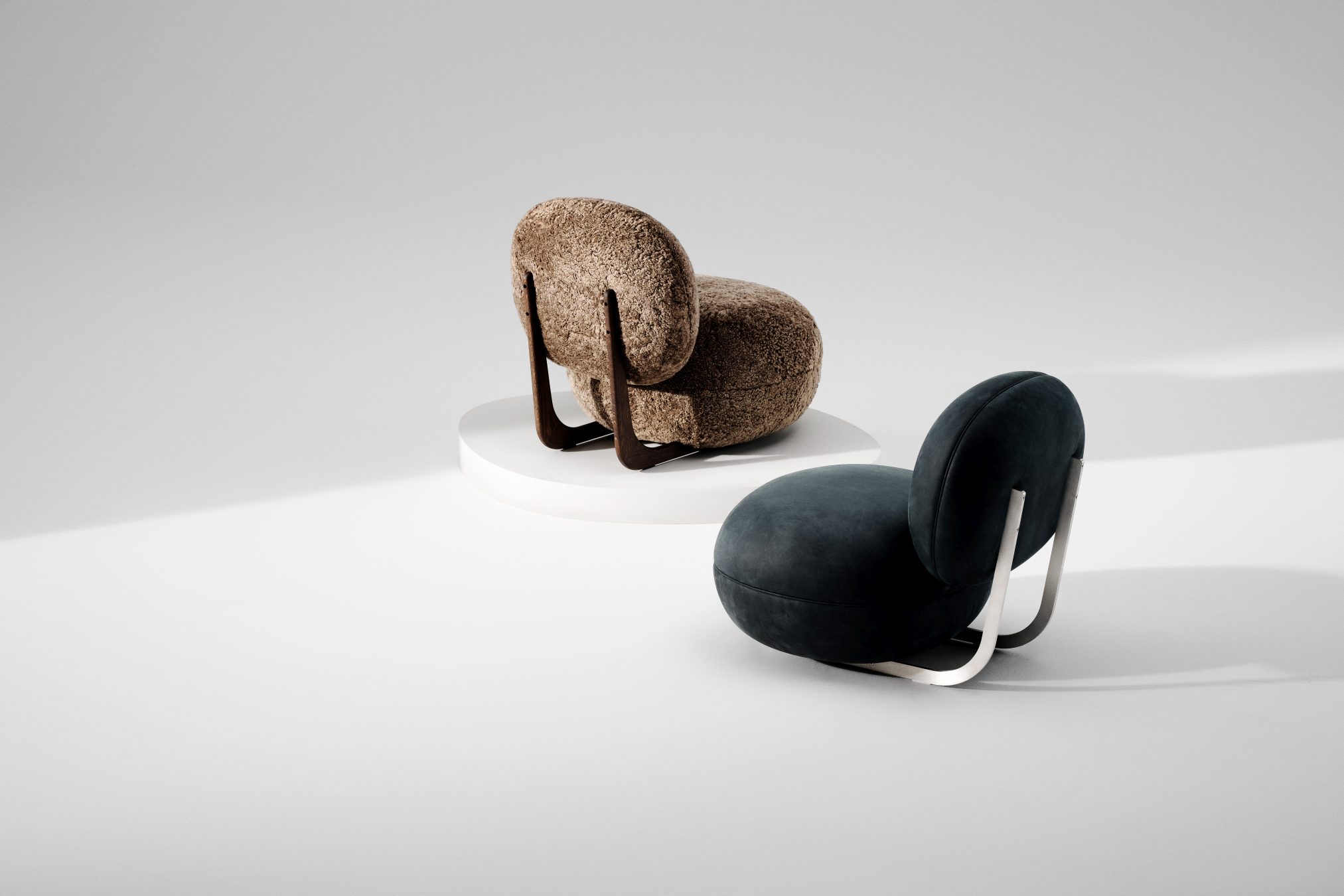 Copper Lounge Chair Sessel Holzgestell NORR11