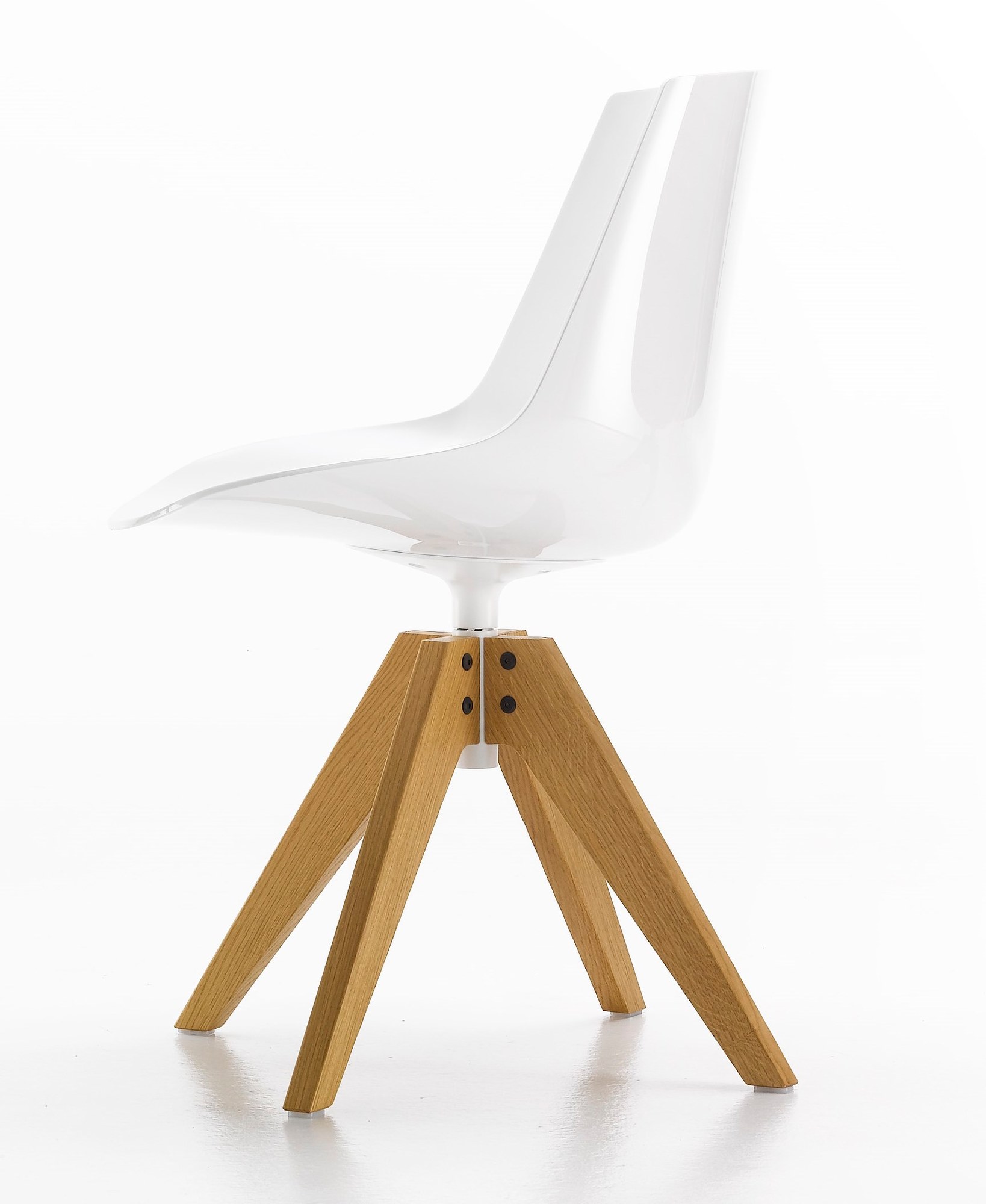 Flow Chair Stuhl Vierfußgestell VN Eiche MDF Italia-Weiß