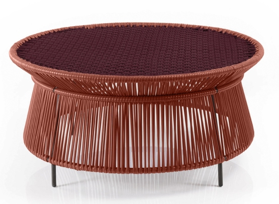 Caribe Chic Low Side Table Beistelltisch Outdoor Kupfer / Schwarzrot / Schwarz ames EINZELSTÜCK