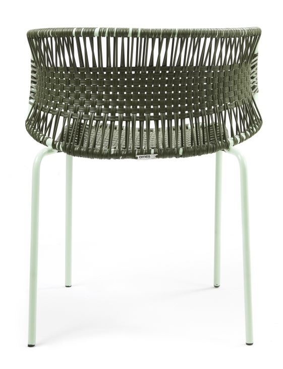 Cielo Stacking Armchair Stapelbarer Armlehnstuhl Outdoor ames  Olive grün - Pastell grün