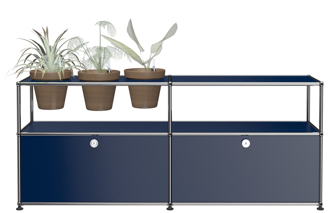 Pflanzenwelten Sideboard Konfiguration 1 USM Haller Stahlblau
