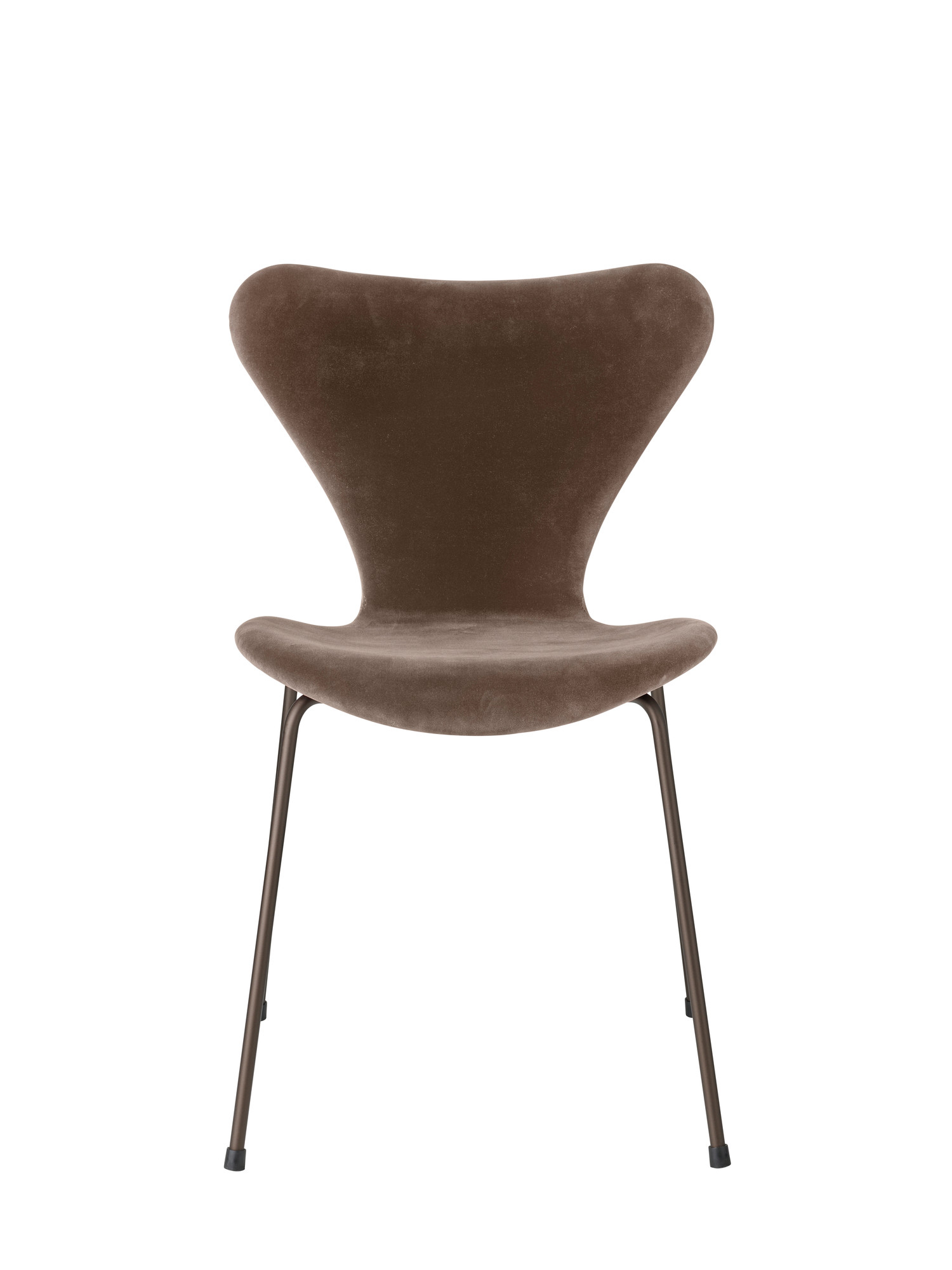 Series 7 3107 Belfast Stuhl Vollpolster Samt Fritz Hansen grau braun