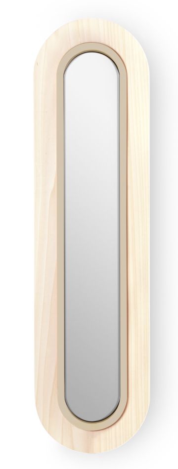Lens LED Wandleuchte oval gestreckt Metallring in elfenbeinweiß LZF Lamps