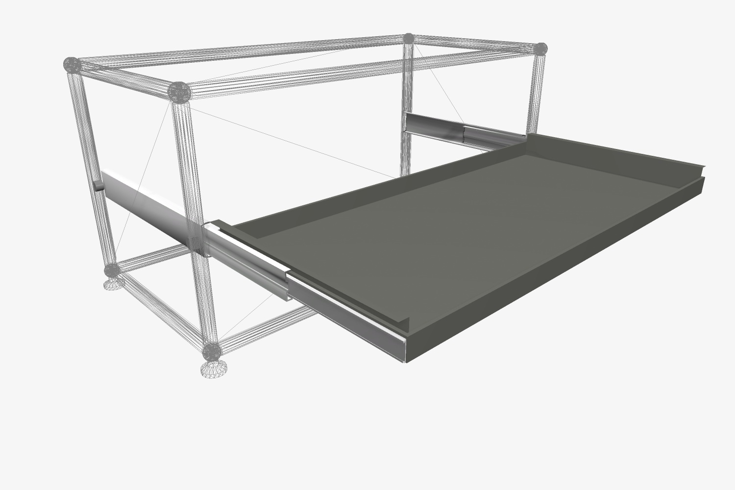USM Haller Ausziehtablar Ersatzteil in Mittelgrau, 39,5 x 50 cm, für modulare Möbel.