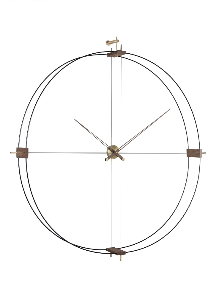 Delmori Clock Wanduhr nomon Schwarz/Walnuss