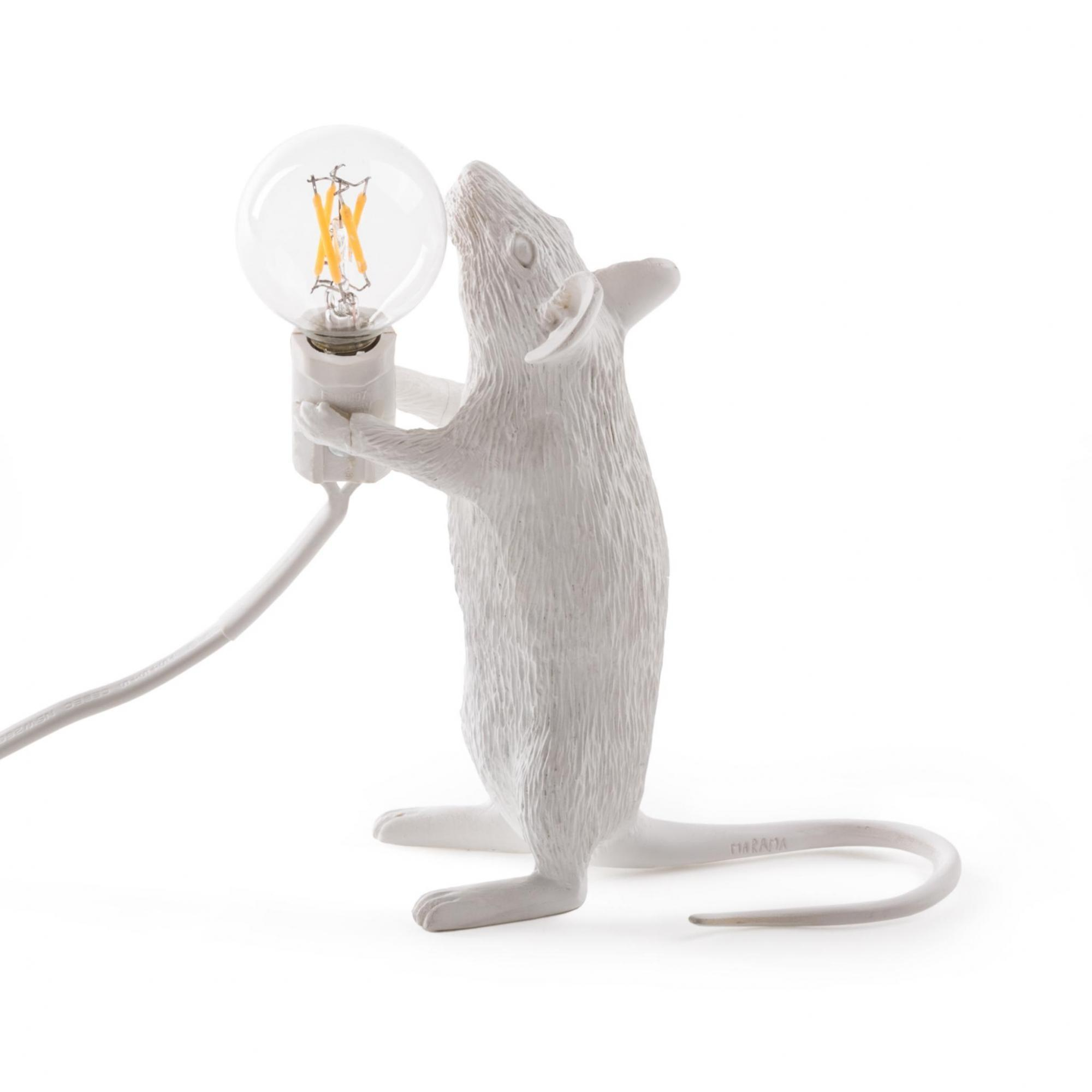 Mouse Lamp Tischleuchte weiß mit USB Seletti  