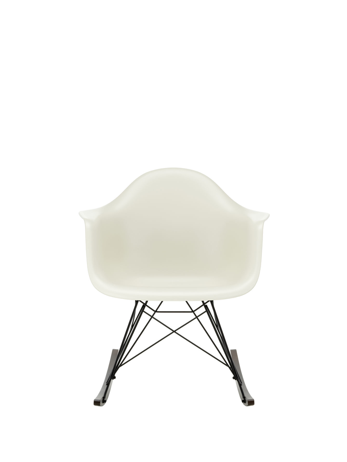 Vitra Eames Plastic Arm Rocking Chair RAR Schaukelstuhl Ahorn dunkel-Schwarz-Weiss