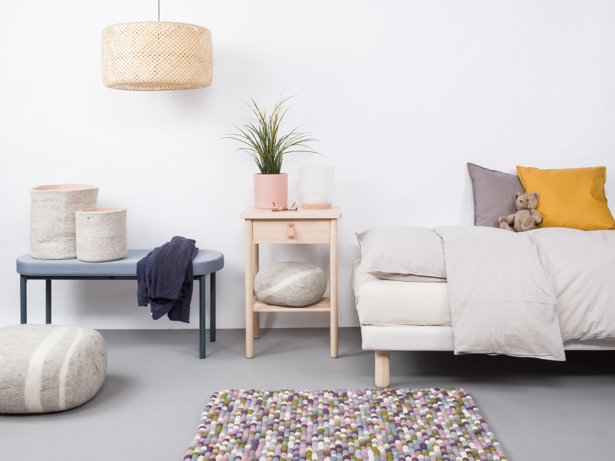 Filzkugel Teppich 160x230 cm Myfelt