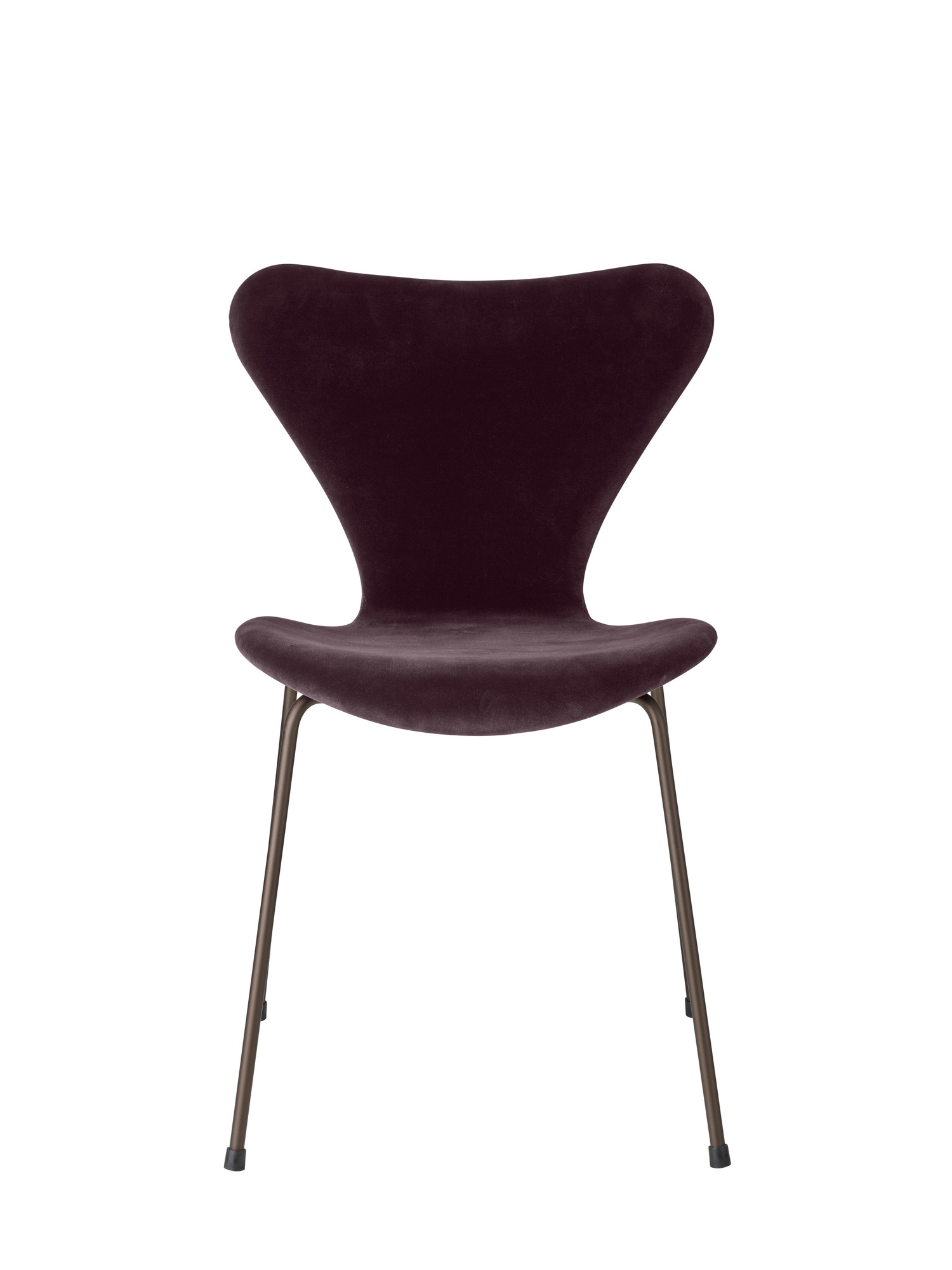 Series 7 3107 Belfast Stuhl Vollpolster Samt Fritz Hansen dunkel pflaume
