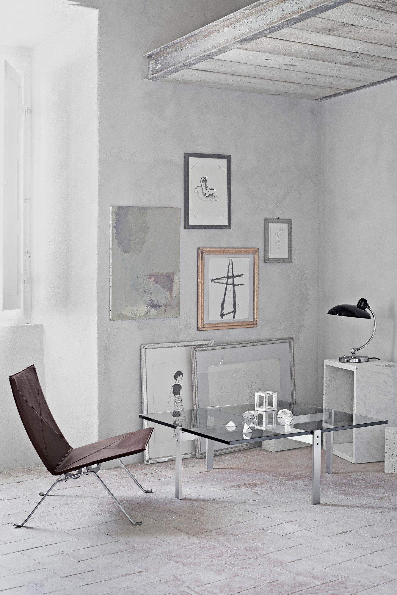 6631 T Luxus Tischleuchte KAISER idell Fritz Hansen weiß