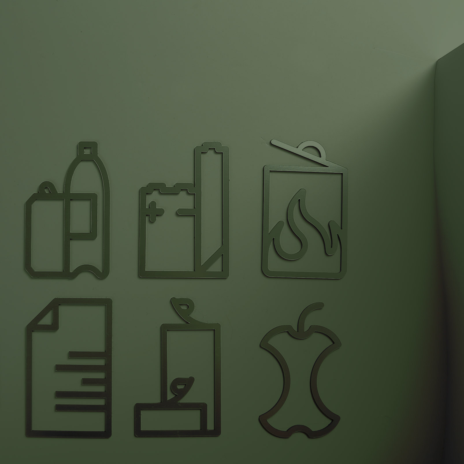 Symbols für Bin Mülleimer / Mülltrennung Mizetto QUICK SHIP