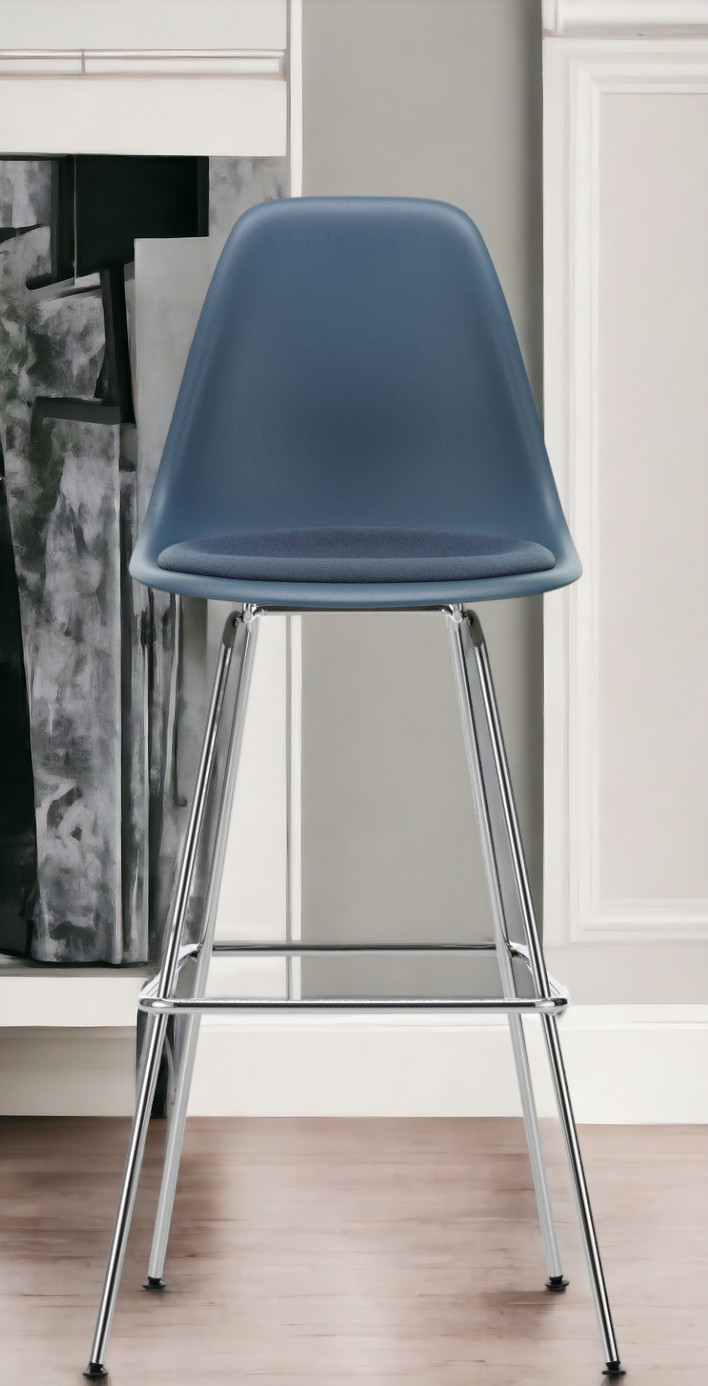 Eames Plastic Bar Stool Barhocker High mit Sitzpolster Vitra