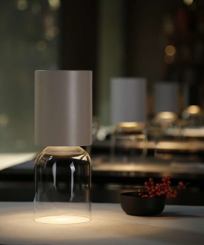 A02R1 NUI Mini Outdoor Portable lamp Akkuleuchte / Tischleuchte Grau Luceplan 
