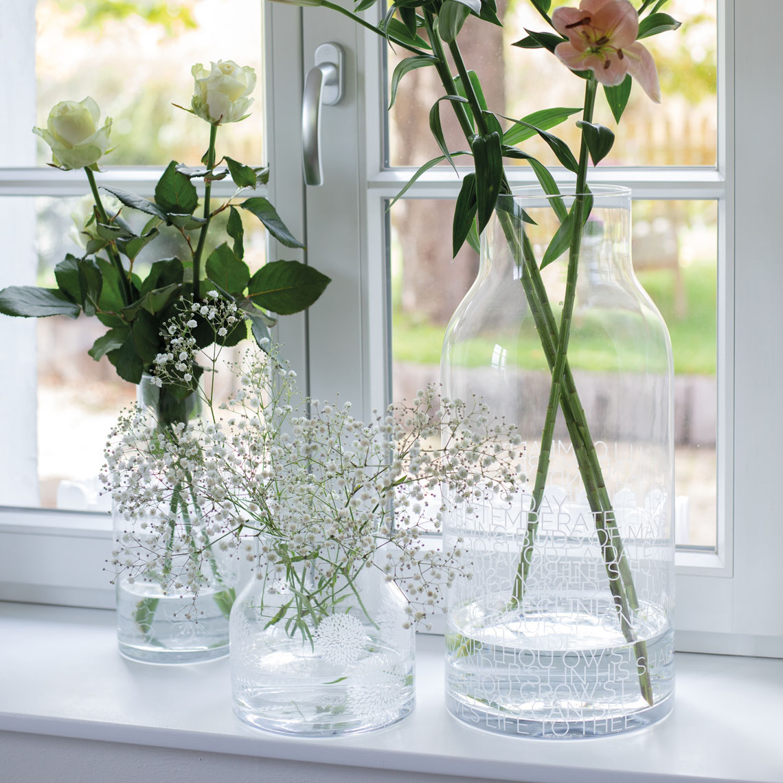 Living Glasvase Blüten Räder EINZELSTÜCK