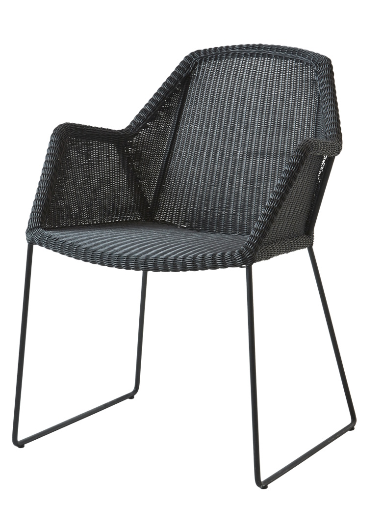 Breeze Outdoor Stuhl Kufengestell 2-er Set Cane-Line schwarz 