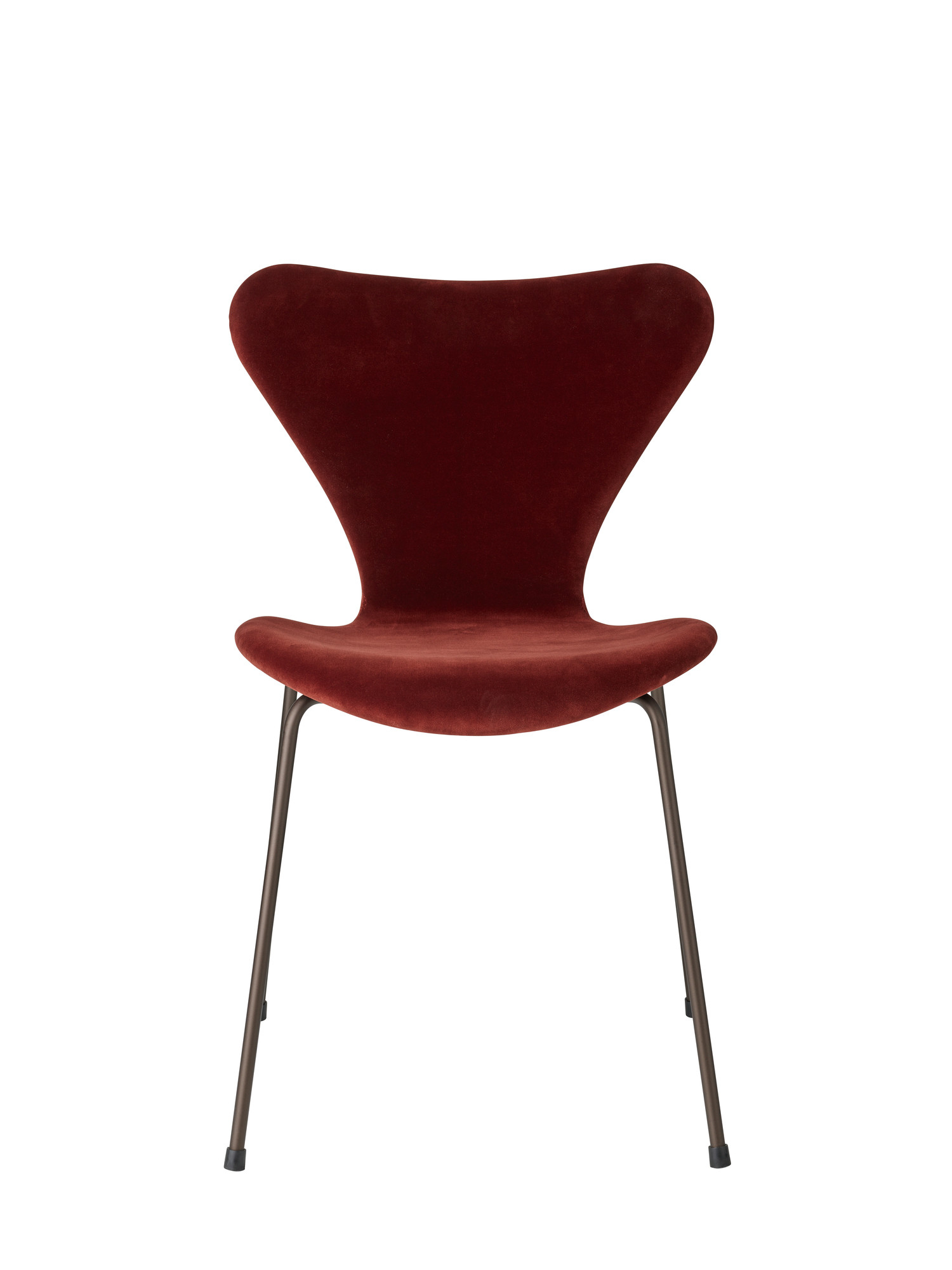 Series 7 3107 Belfast Stuhl Vollpolster Samt Fritz Hansen dunkel pflaume