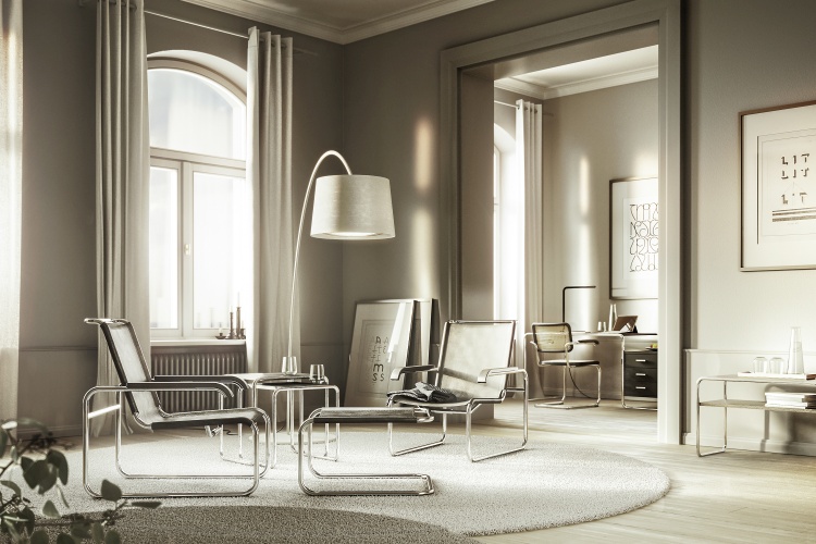 B 10 Stahlrohr Klassiker Beistelltisch Thonet