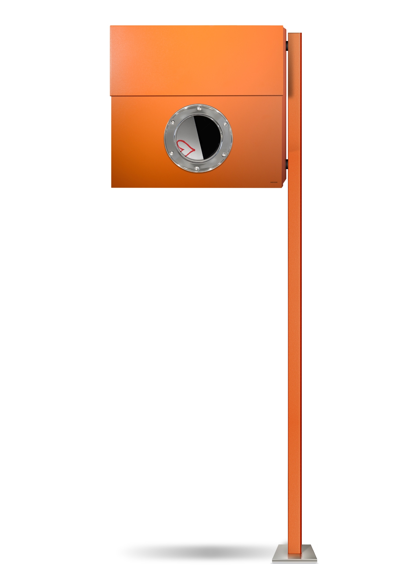 Stahl, orange pulverbeschichtet  inkl. Bodenständer/Pfosten