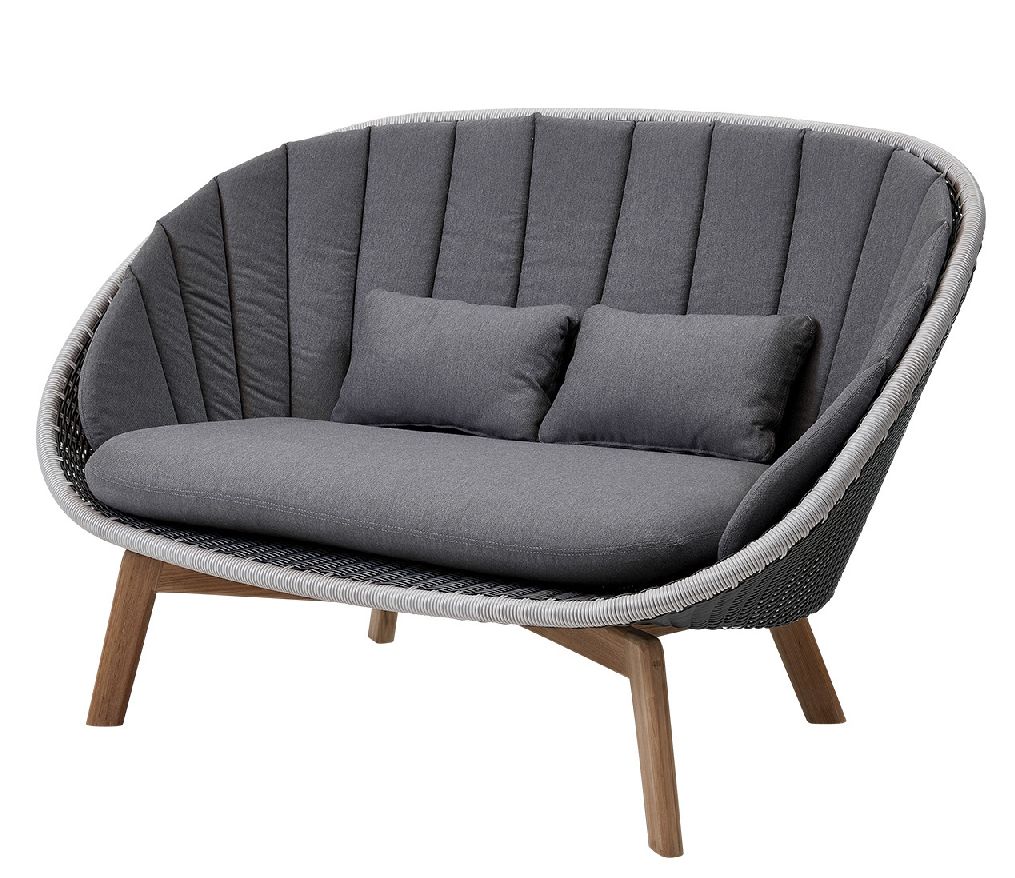 Peacock Outdoor 2-Sitzer Sofa Faser mit Kissen grau Cane-Line