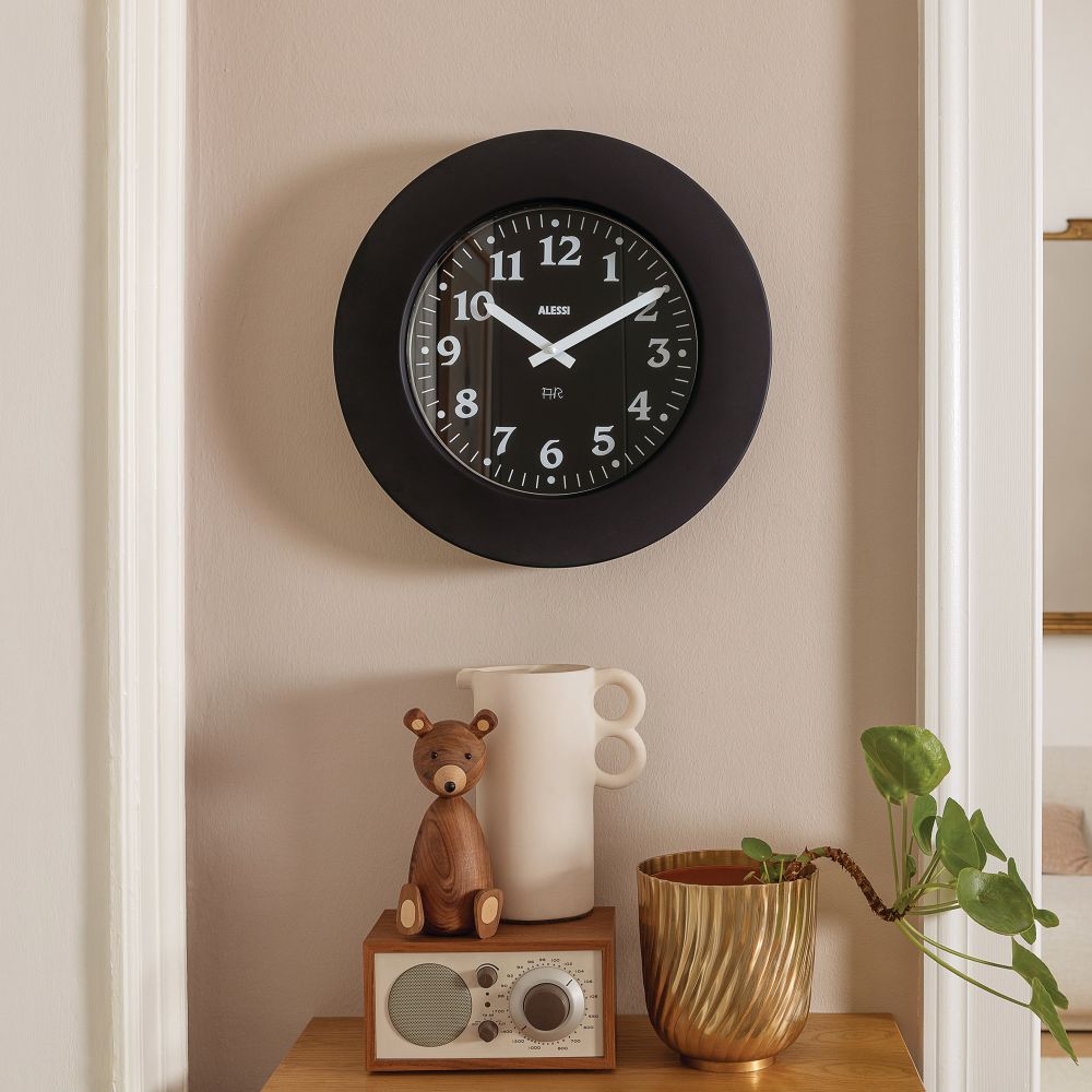 Momento  Wanduhr 11 B Schwarz Alessi 