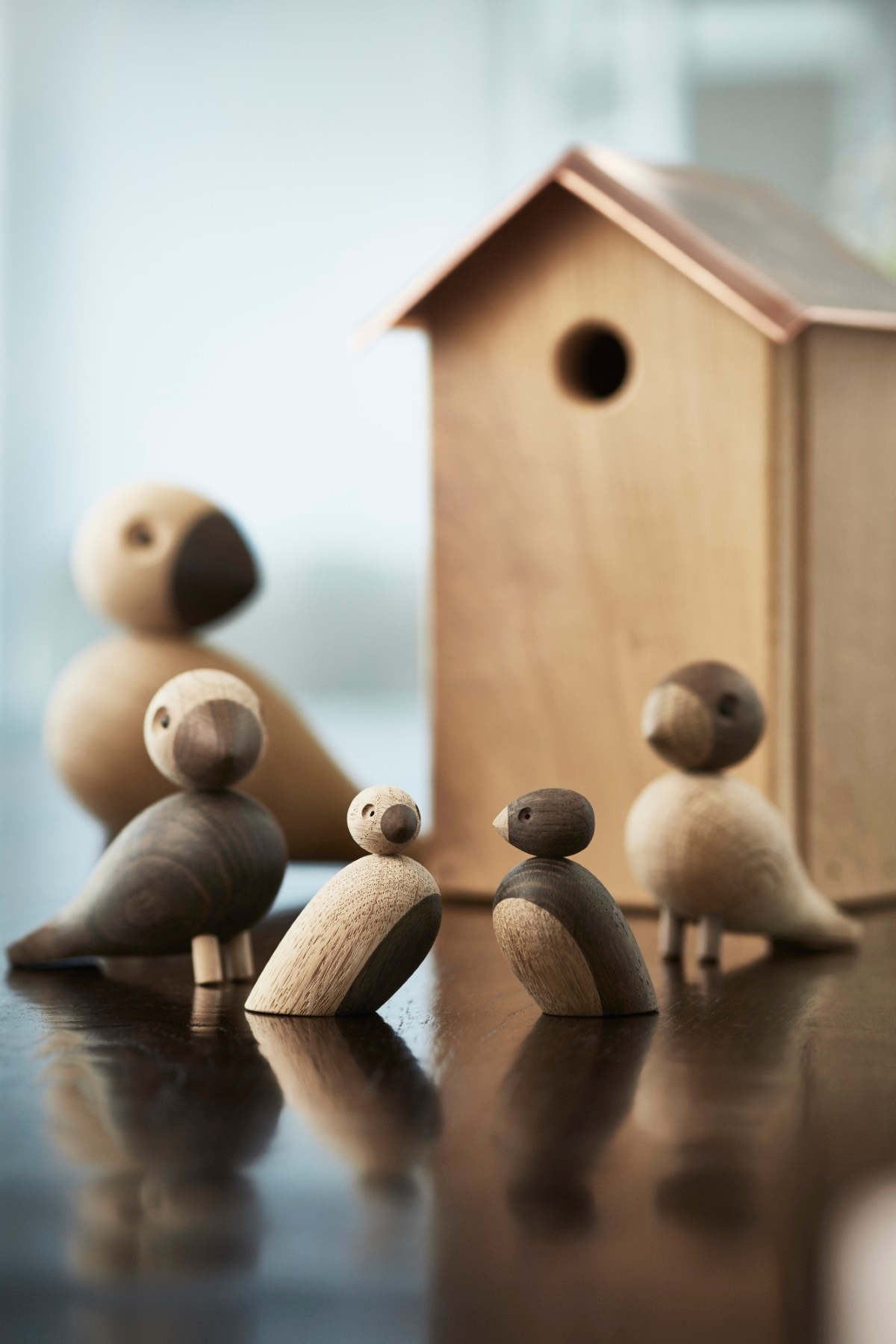 Spatzenpärchen Holzfiguren Kay Bojesen EINZELSTÜCK
