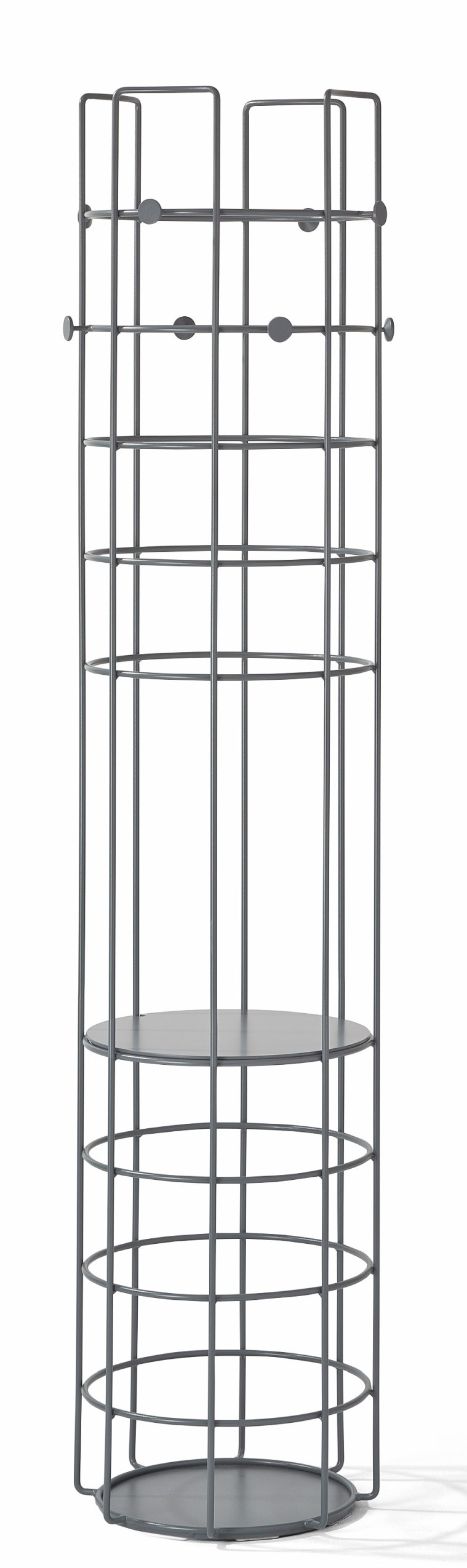 Bazar Standgarderobe von Richard Lampert in Basaltgrau: Moderne, freistehende Garderobe aus Metall.