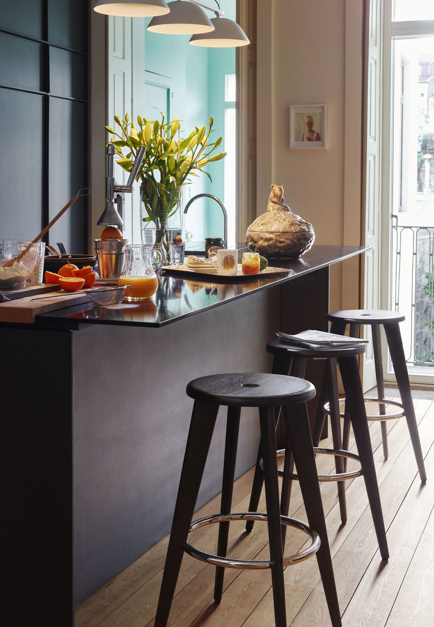 Tabouret Haut Barhocker Vitra Eiche natur