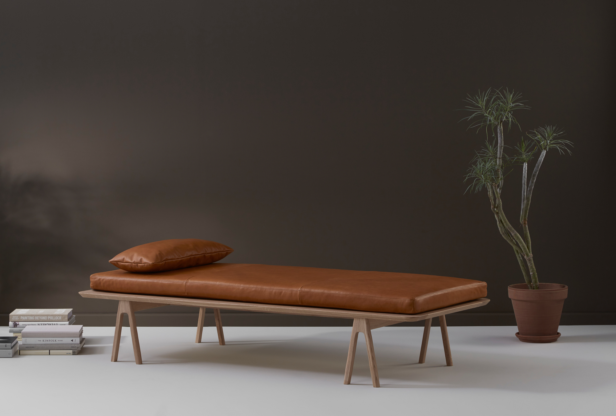 Level Daybed Pillow Sofakissen Cognac Leder Woud