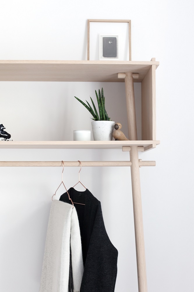 Töjbox Anlehngarderobe Woud Bx112 cm eiche weiß pigmentiert