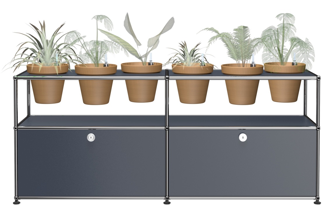 Pflanzenwelten Sideboard Konfiguration 2 USM Haller Anthrazitgrau