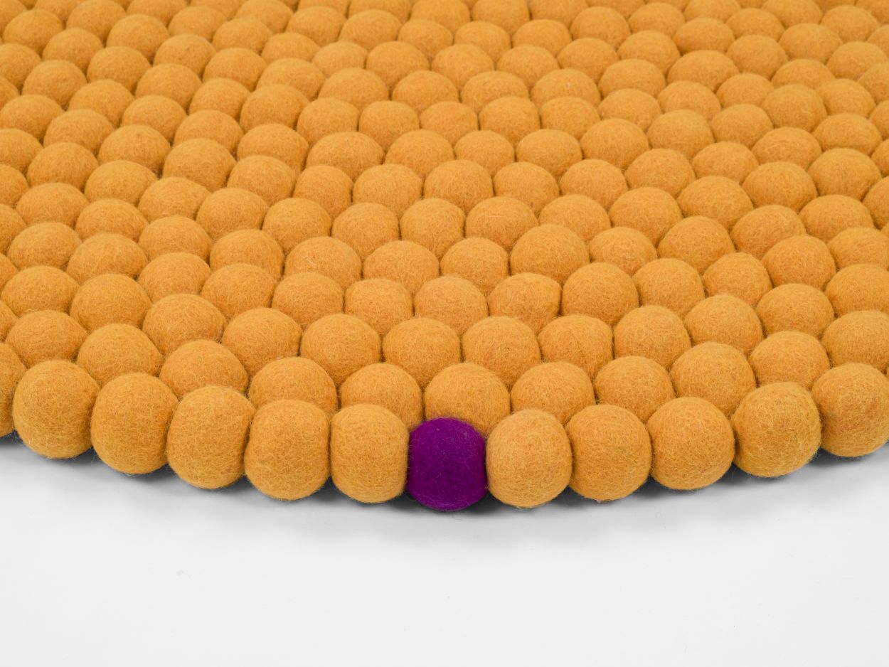 Big One Rund Filzteppich Ø 200 cm myfelt Ockergelb