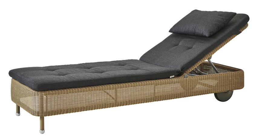 Presley Outdoor Kissensatz für Sonnenliege Cane-Line schwarz mit QuickDry & Airflow system