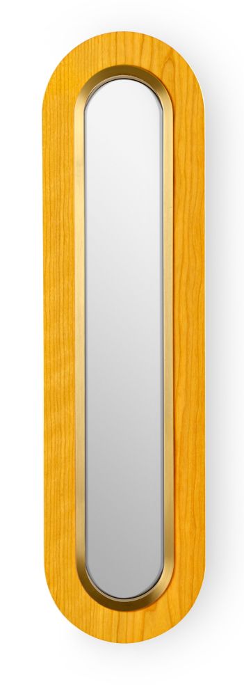 Lens LED Wandleuchte oval gestreckt Metallring in elfenbeinweiß Gelb LZF Lamps