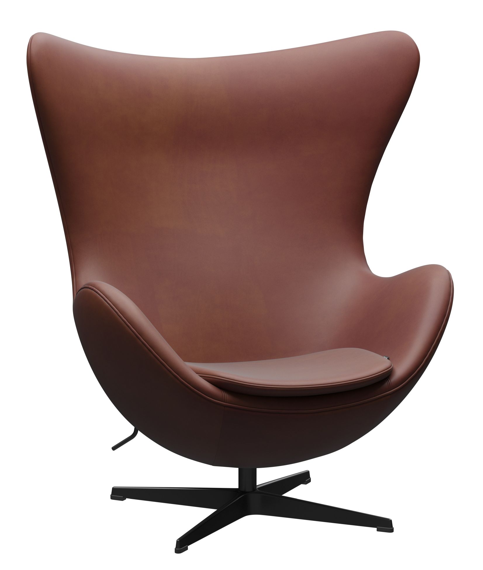 Das Ei / Egg Chair Sessel Fritz Hansen Jubiläumsmodell Leder Grace Kastanie