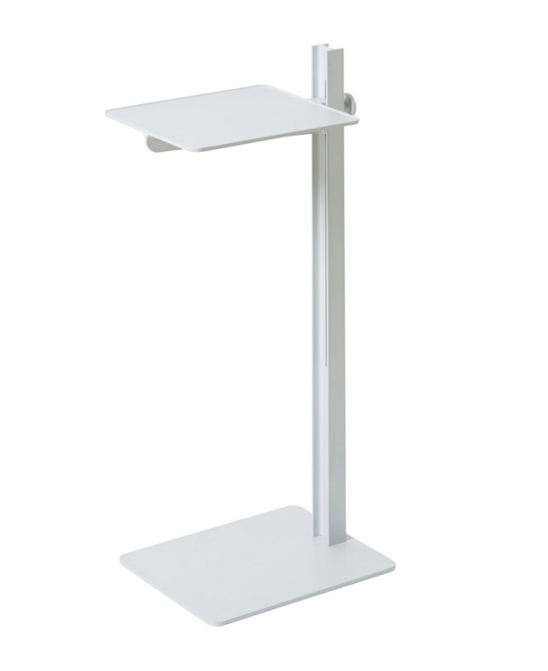Weißer Museum Sidetable Beistelltisch von String Furniture aus Aluminium, höhenverstellbar, für Wohnzimmer und Büro.