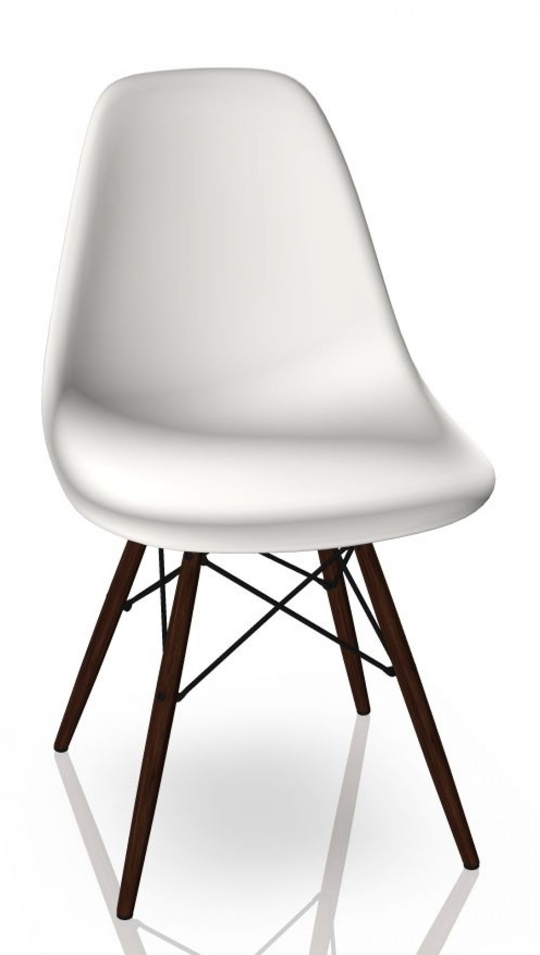 Eames Plastic Side Chair DSW Stuhl Vitra Ahorn dunkel-Weiss