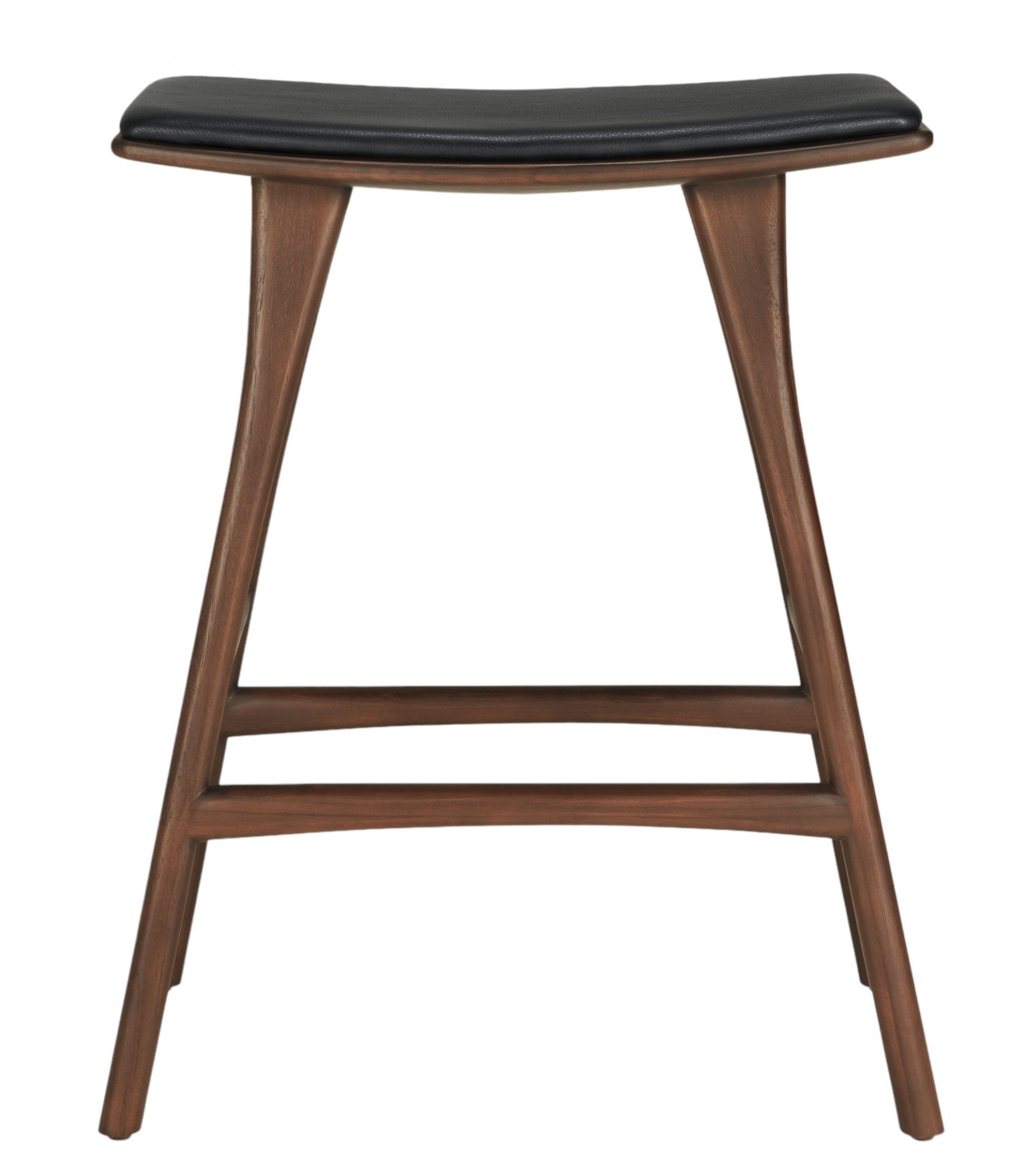 Osso Counter Stool Barhocker mit Sitzpolster Leder Schwarz Ethnicraft