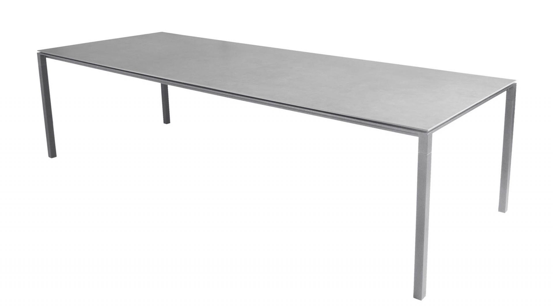Pure Outdoor Esstisch groß B 280 x T 100 x H 73 cm Gestell Hellgrau Platte betongrau Cane-Line 