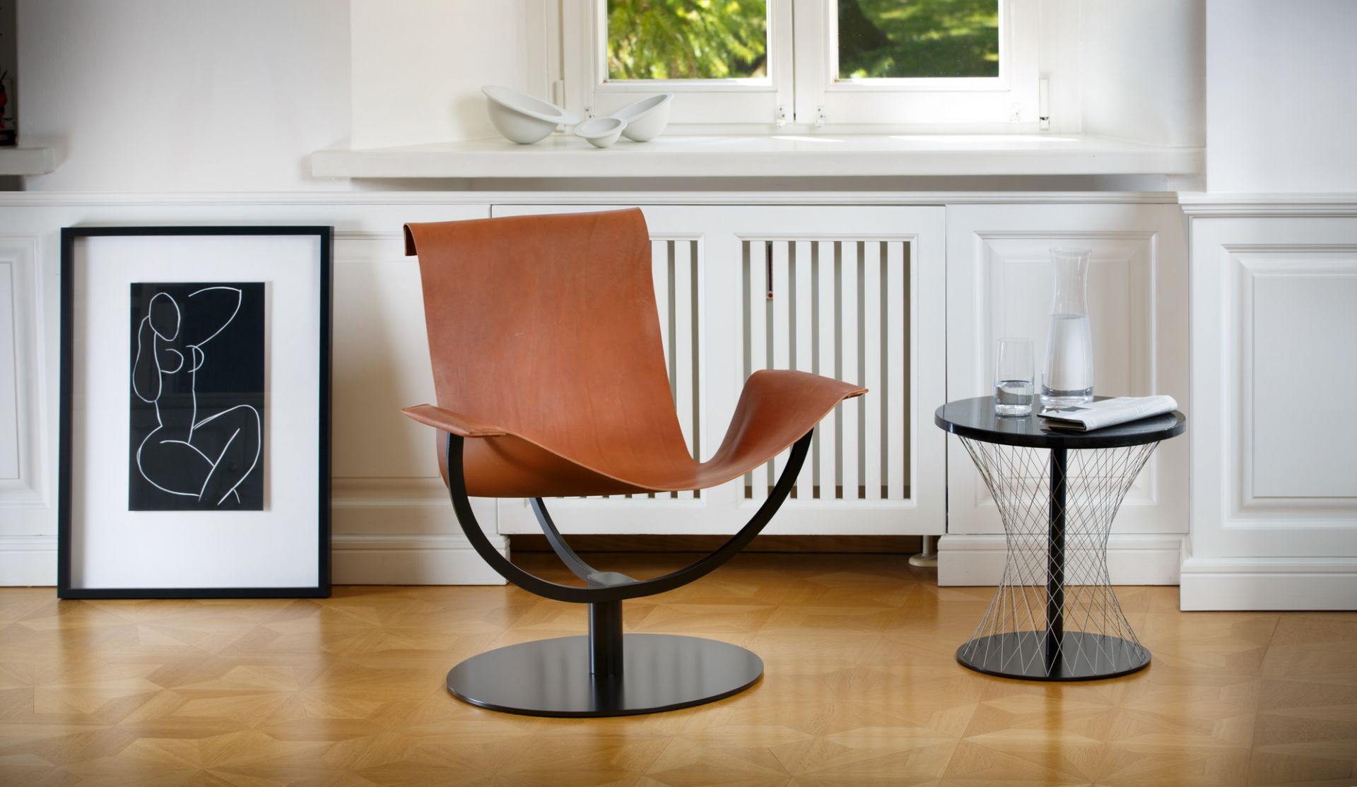Arch Chair Sessel Kernleder schwarz Favius
