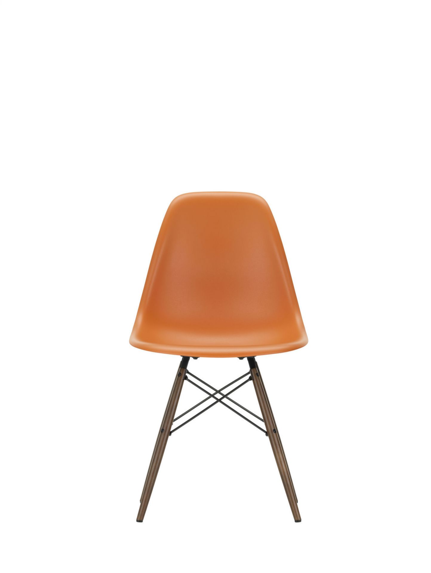 Eames Plastic Side Chair DSW Stuhl Vitra Esche honigfarben-Rostorange