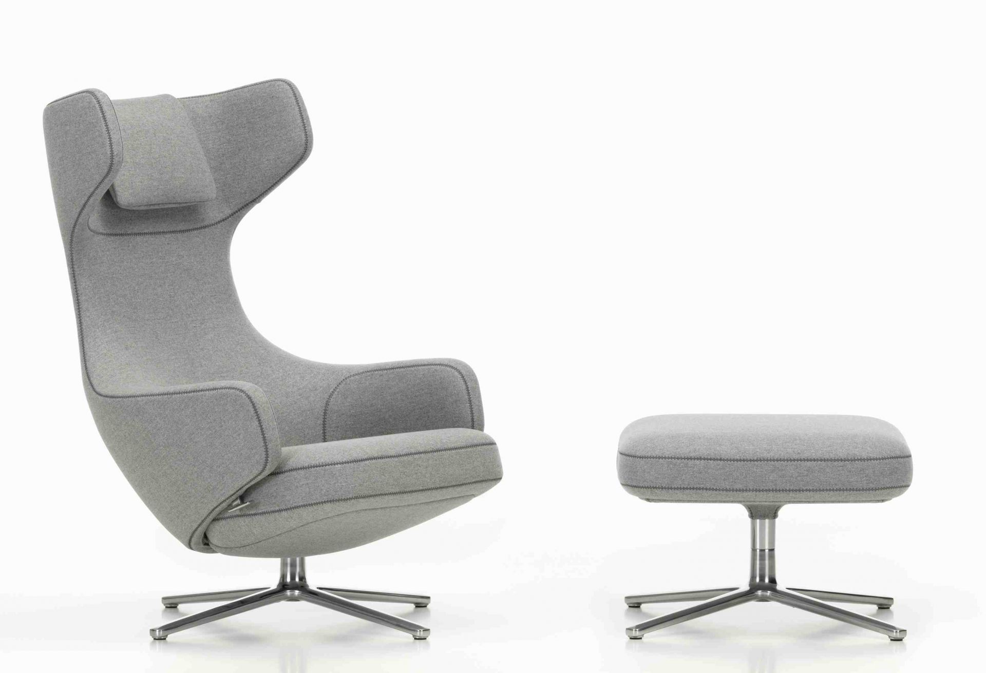 Grand Repos Sessel  + Ottoman Vitra Poliert  Cosy Kieselstein