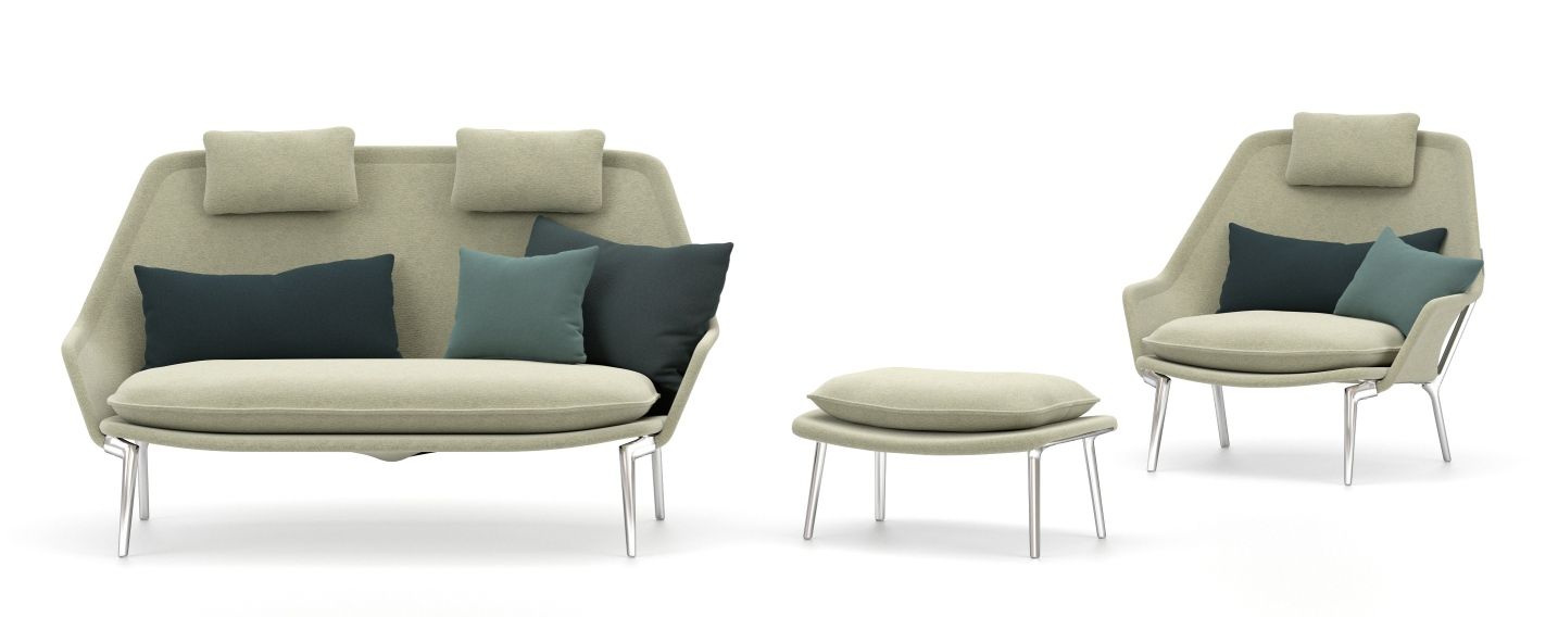 Slow Chair & Ottoman Sessel Stoff Vitra 