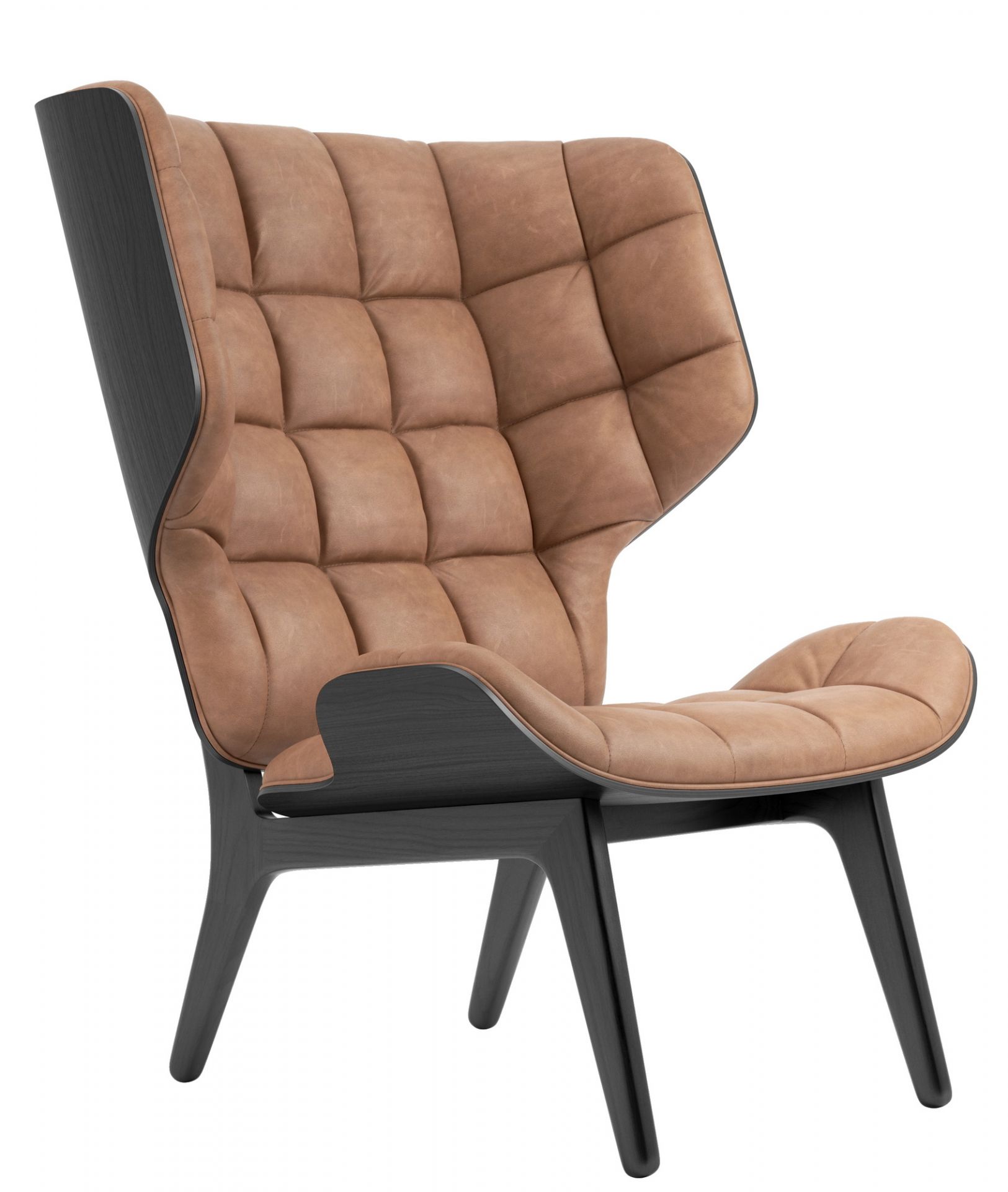 Mammoth Chair Sessel Lederbezug NORR11-Eiche schwarz Dunes Leder Camel