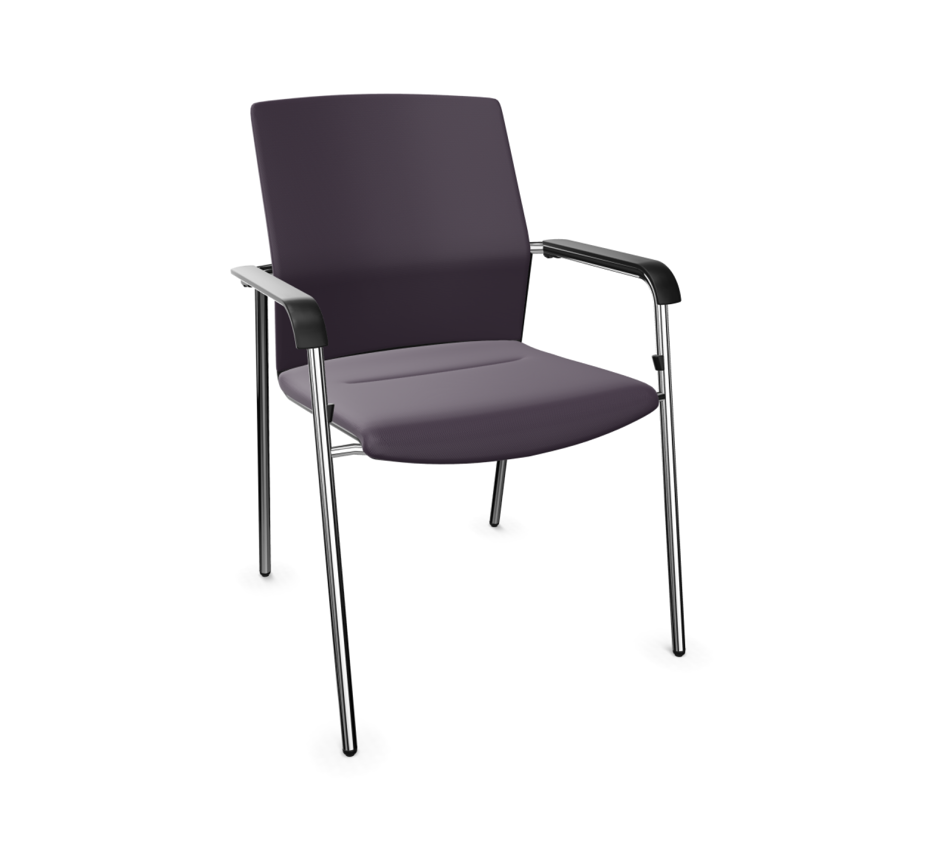 ON Besucherstuhl von Wilkhahn mit Armlehnen und hohem Rücken in Lila. Konferenzstuhl für Büro und Wartezimmer.