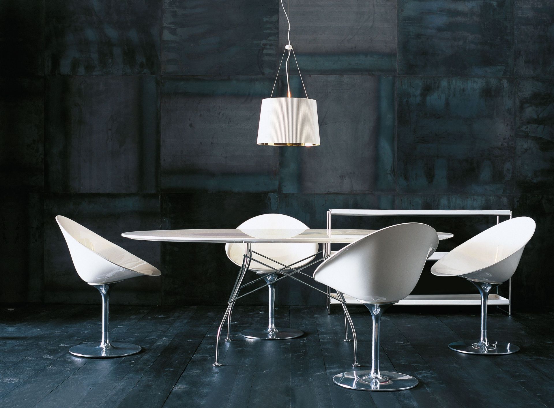 Glossy Tisch marmoriertes Steinzeug Kartell